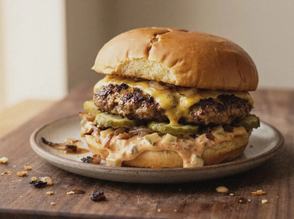 AI illustration of this burger, made from its recipe description