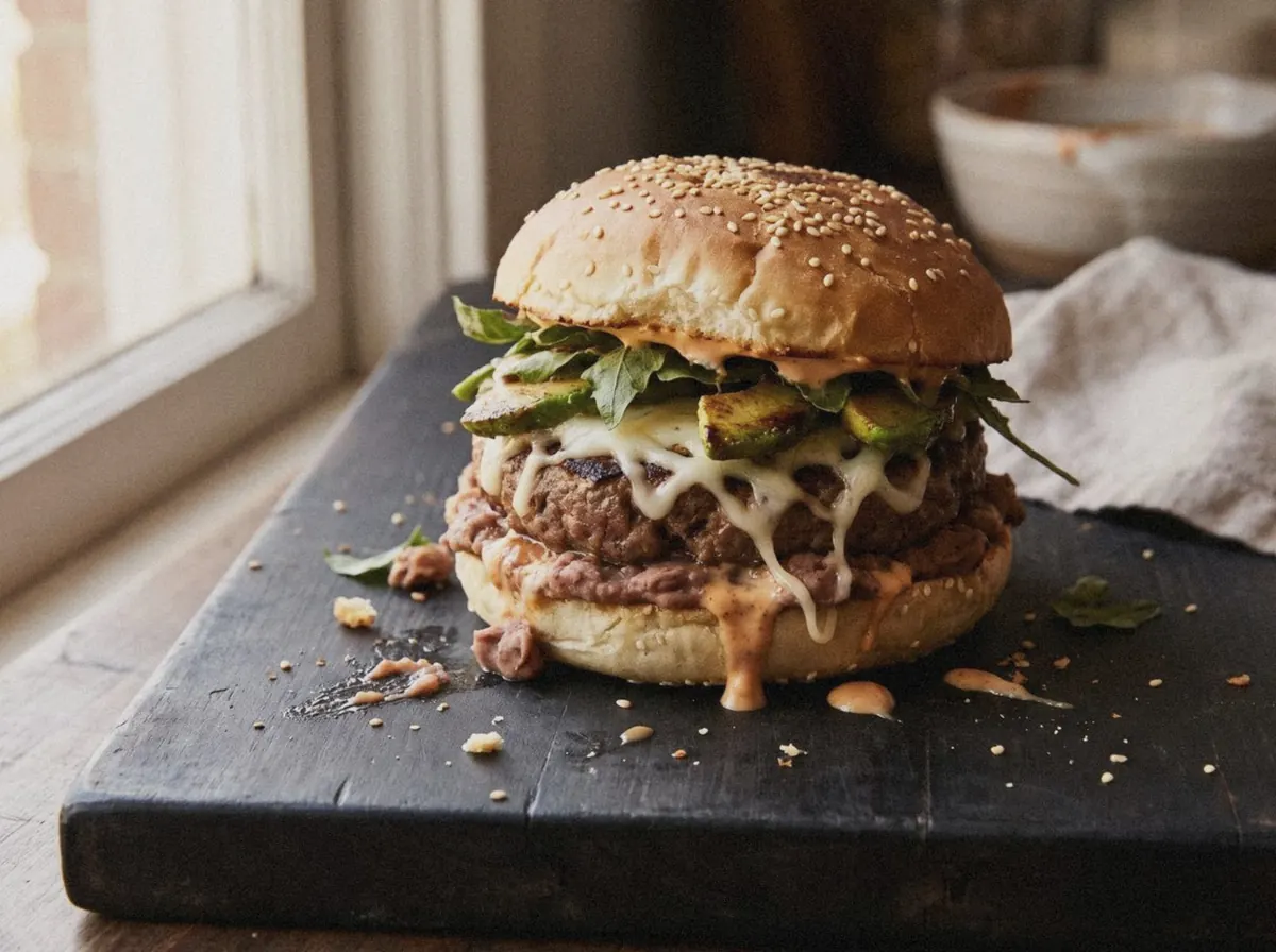 AI illustration of this burger, made from its recipe description