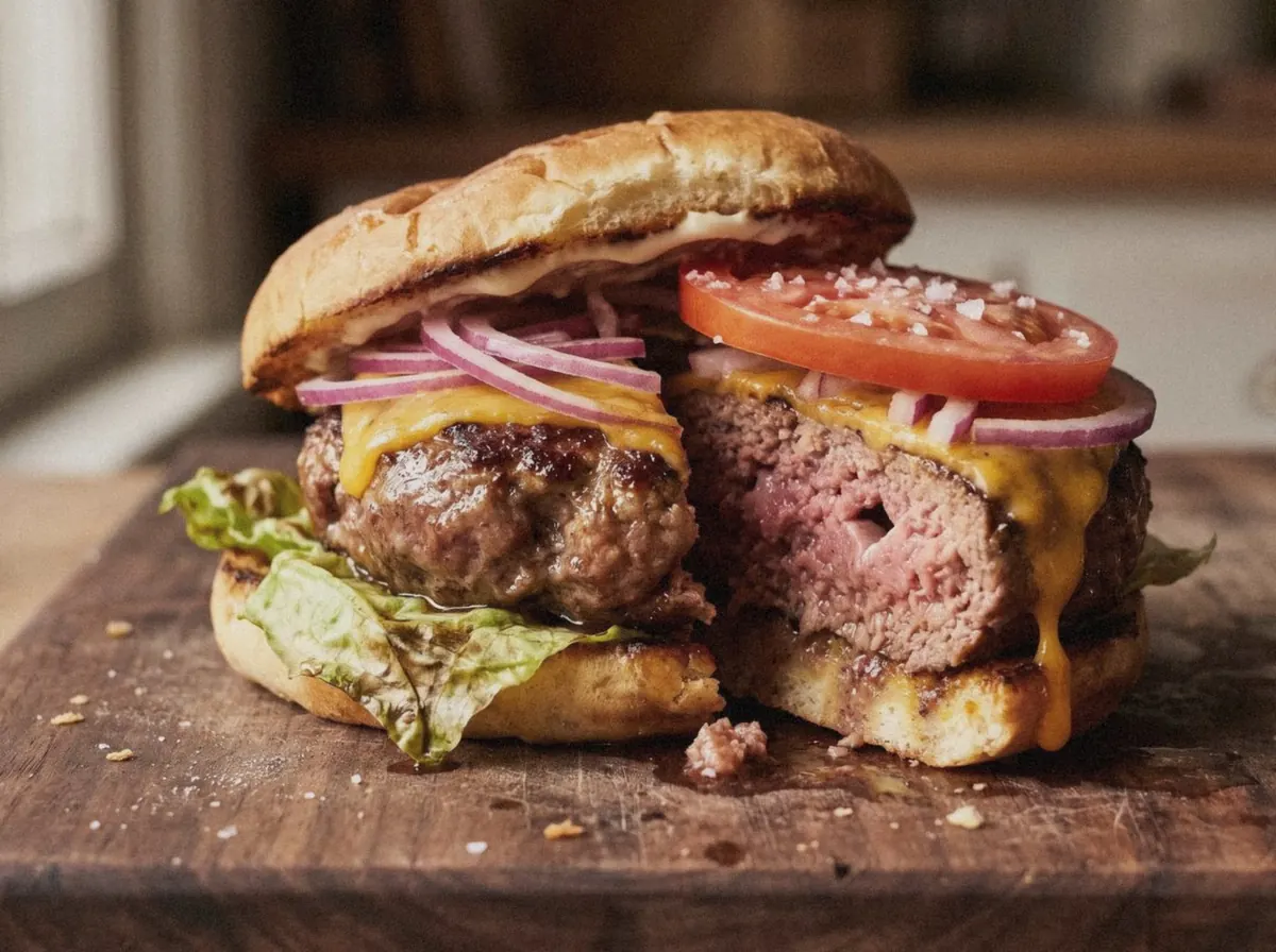 AI illustration of this burger, made from its recipe description